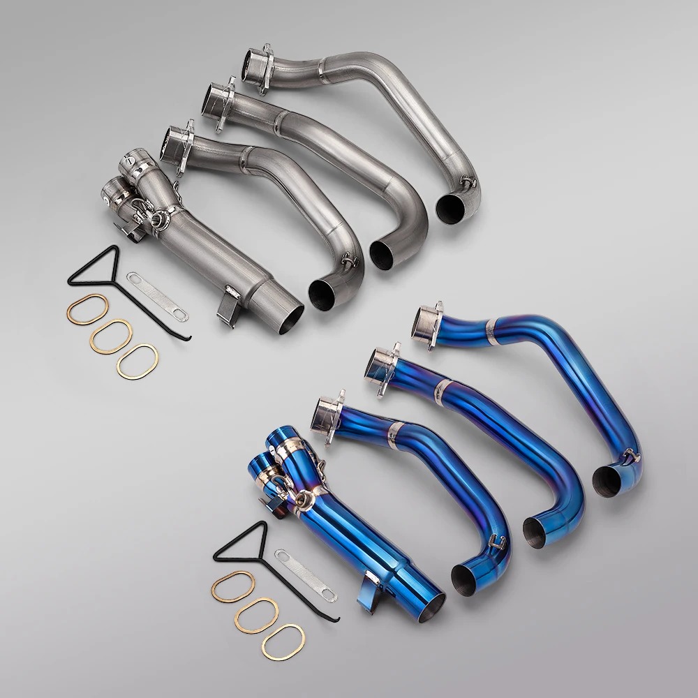 Original Muffler Triple 765 System Titanium Alloy Motorcycle Exhaust Pipe Fitting Front Link New Condition for 2017-2024 Models